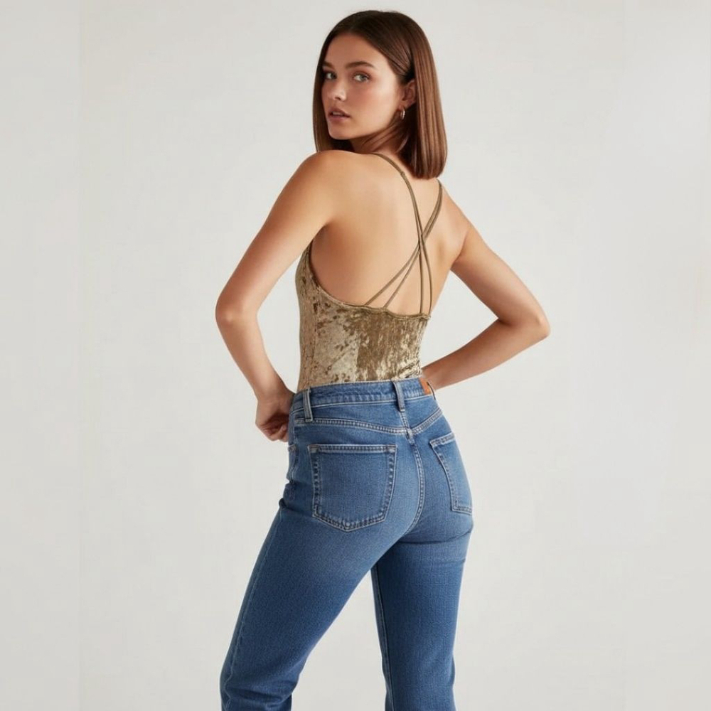 Free People About Time Velvet Olive Bodysuit - New - Large